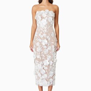 Elliot brand Helena strapless midi dress in white